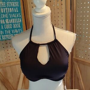 Black Halter Bikini Top